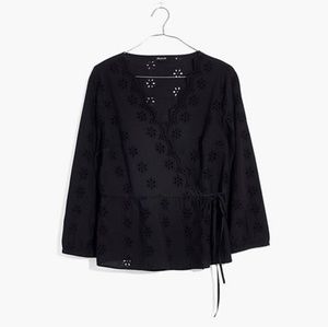 Madewell Scalloped Eyelet Wrap Top